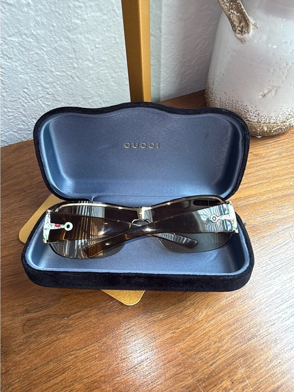 Gucci Women's Brown Gradient Logo Square Sunglasses Vintage Gucci GG 2746/S